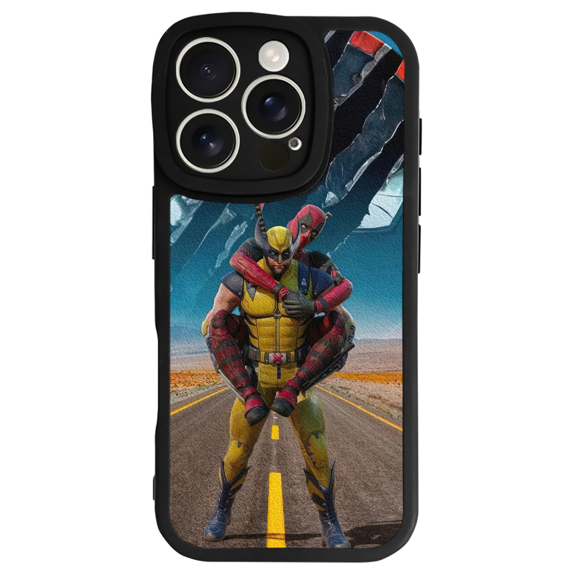 （画像用） Deadpool デッドプール 【iPhone 16シリーズ対応】シリコンスマホケース（レザー調） 材質：シリコン